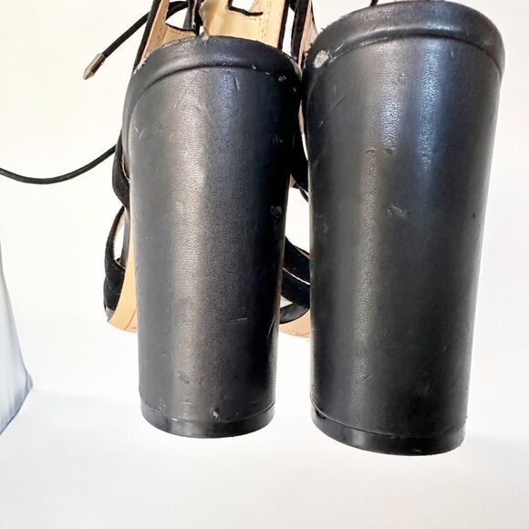 Sam Edelman Sandal Lace Up Caged Heels Black Yardley Size 7 - Picture 5 of 6